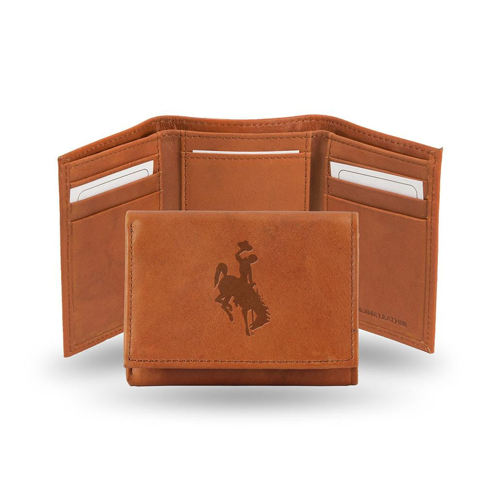 Wyoming Cowboys  Tri-Fold Wallet (Pecan Cowhide)