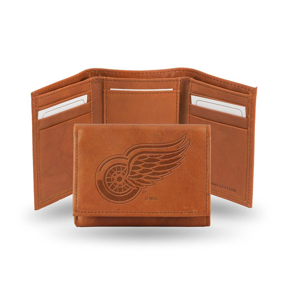Detroit Red Wings  Tri-Fold Wallet (Pecan Cowhide)