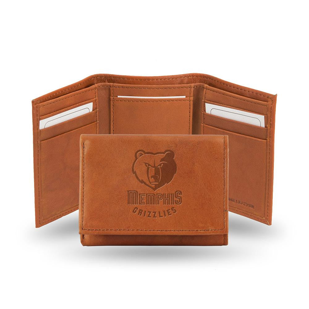 Memphis Grizzlies  Tri-Fold Wallet (Pecan Cowhide)