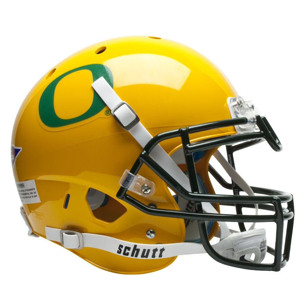Oregon Ducks NCAA Authentic Air XP Full Size Helmet (Alternate Gold w-GN Decal 2)