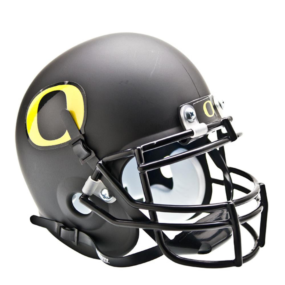 Oregon Ducks NCAA Authentic Mini 1-4 Size Helmet (Alternate Black w- GD Decal 3)