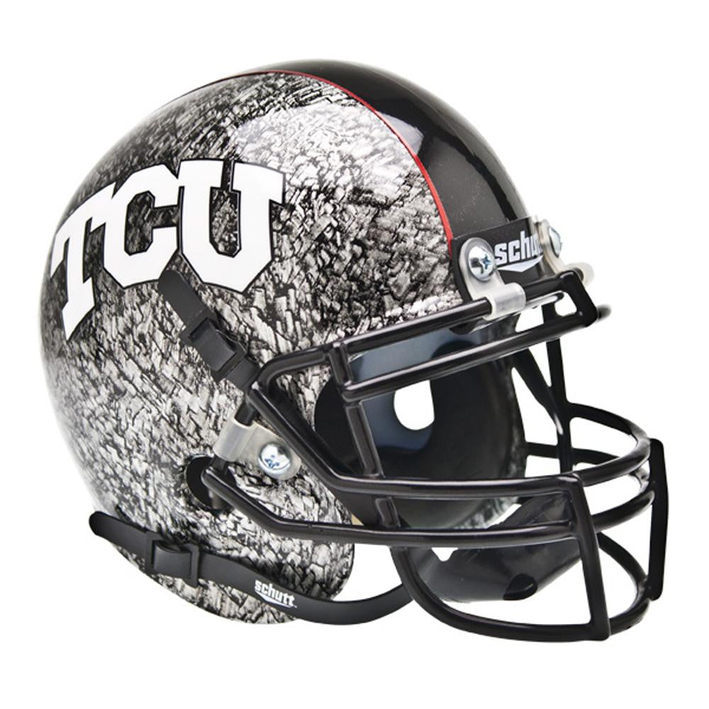 Texas Christian Horned Frogs NCAA Authentic Mini 1-4 Size Helmet (Alternate Silver w-At Slate 4)