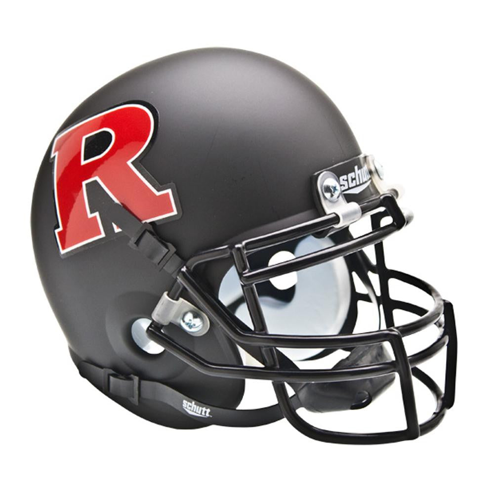 Rutgers Scarlet Knights NCAA Authentic Mini 1-4 Size Helmet (Alternate Black w- Red 2)