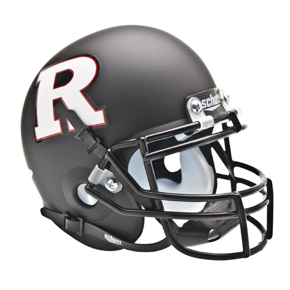 Rutgers Scarlet Knights NCAA Authentic Mini 1-4 Size Helmet (Alternate Black w- White R 3)