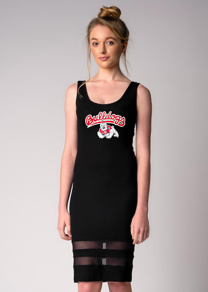 Fresno State Bulldogs NCAA Sleeveless Little Black Sporty Dress (Large)