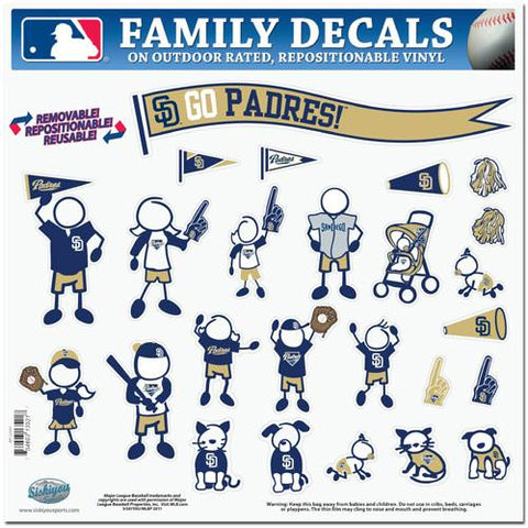 San Diego Padres MLB Family Car Decal Set (Large)