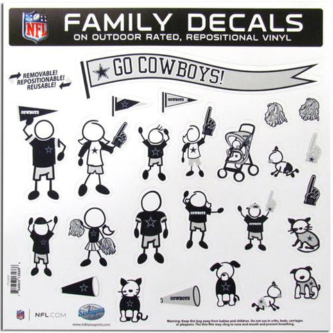 Dallas Cowboys NFL Family Car Decal Set (Large)