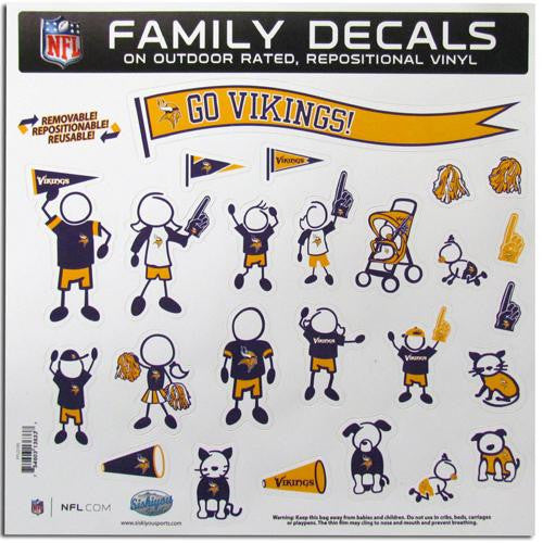 Minnesota Vikings NFL Family Car Decal Set (Large)