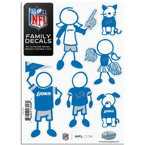 Detroit Lions NFL Family Car Decal Set (Small)