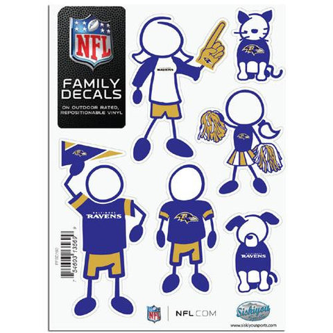Baltimore Ravens NFL Family Car Decal Set (Small)