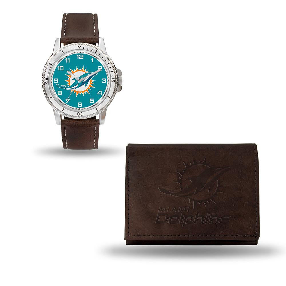 Miami Dolphins NFL Watch and Wallet Set (Niles Watch)
