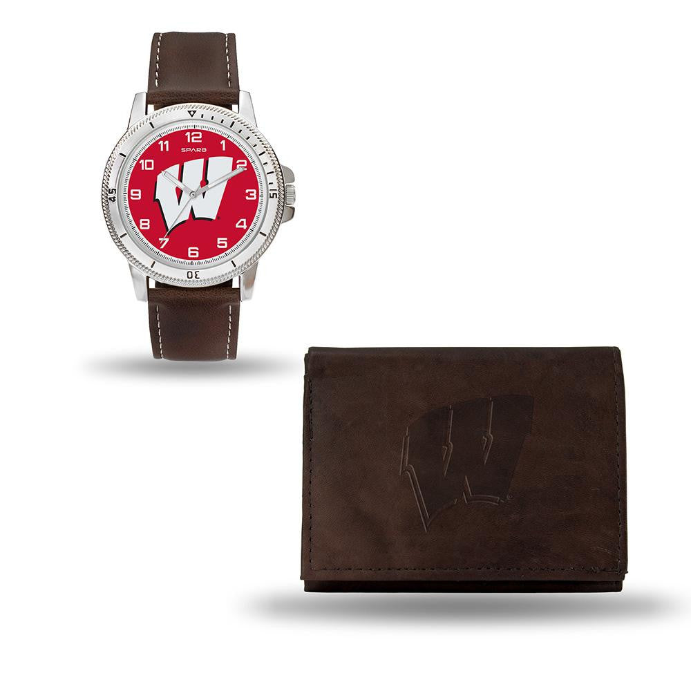 Wisconsin Badgers NCAA Watch and Wallet Set (Niles Watch)