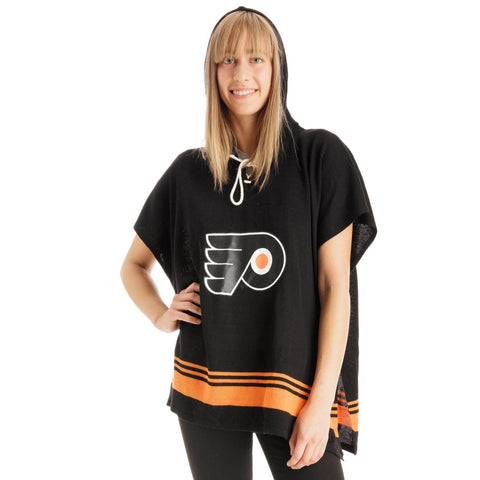 Philadelphia Flyers NHL Stylish Knitted Cowl Hood Poncho (One Size Fits Most)