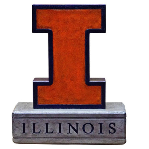 Illinois Fighting Illini NCAA Block I Logo College Mascot 16.5in Full Color Statue