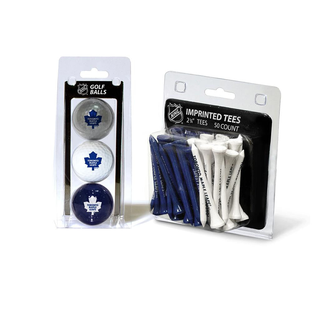 Toronto Maple Leafs NHL 3 Ball Pack and 50 Tee Pack