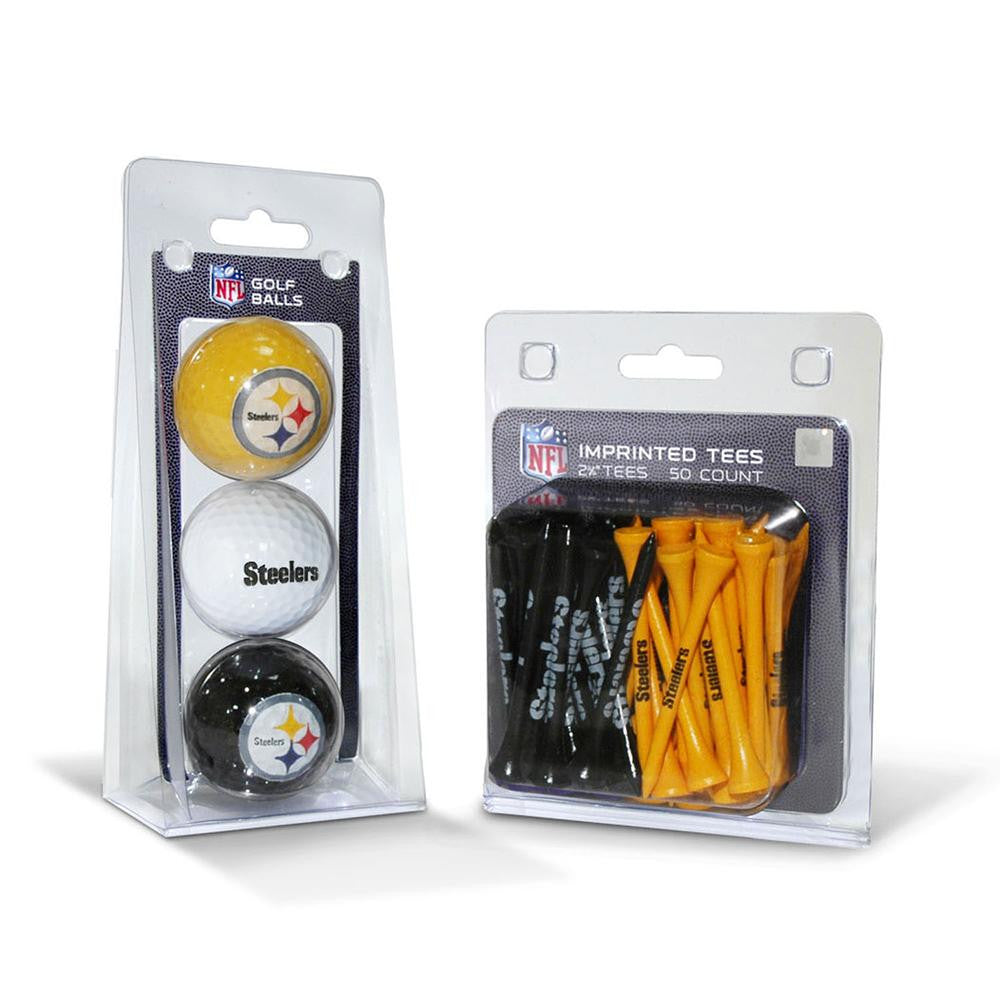 Pittsburgh Steelers NFL 3 Ball Pack and 50 Tee Pack