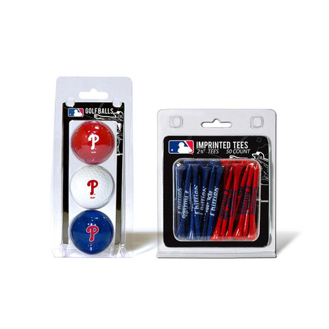 Philadelphia Phillies MLB 3 Ball Pack and 50 Tee Pack