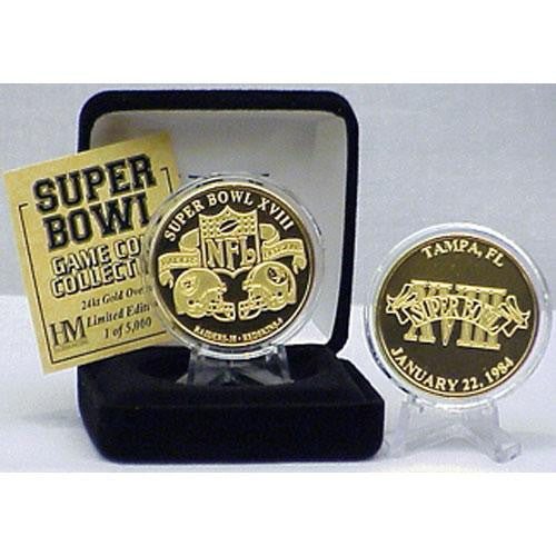 24kt Gold Super Bowl XVIII flip coin