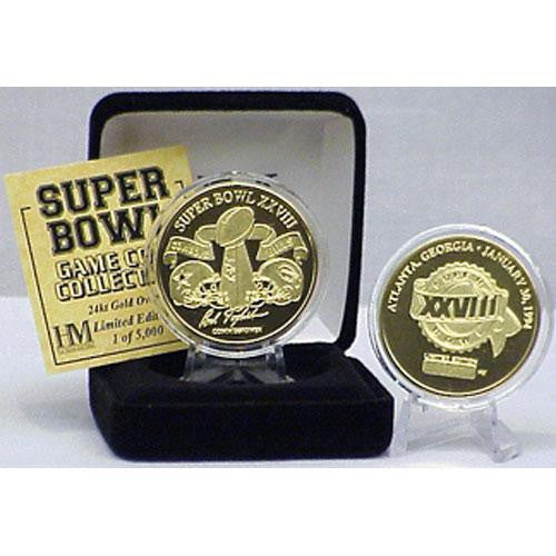 24kt Gold Super Bowl XXVIII flip coin