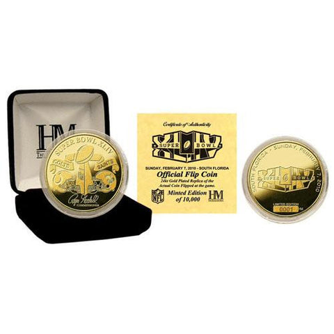 Super Bowl XLIV Official 24KT Gold Flip Coin