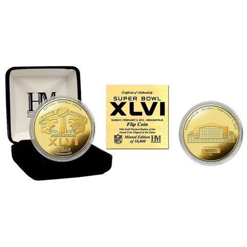 Super Bowl XLVI 24KT Gold Flip Coin