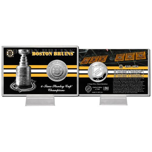 Boston Bruins NHL Boston Bruins Stanley Cup inHistoryin Silver Coin Card