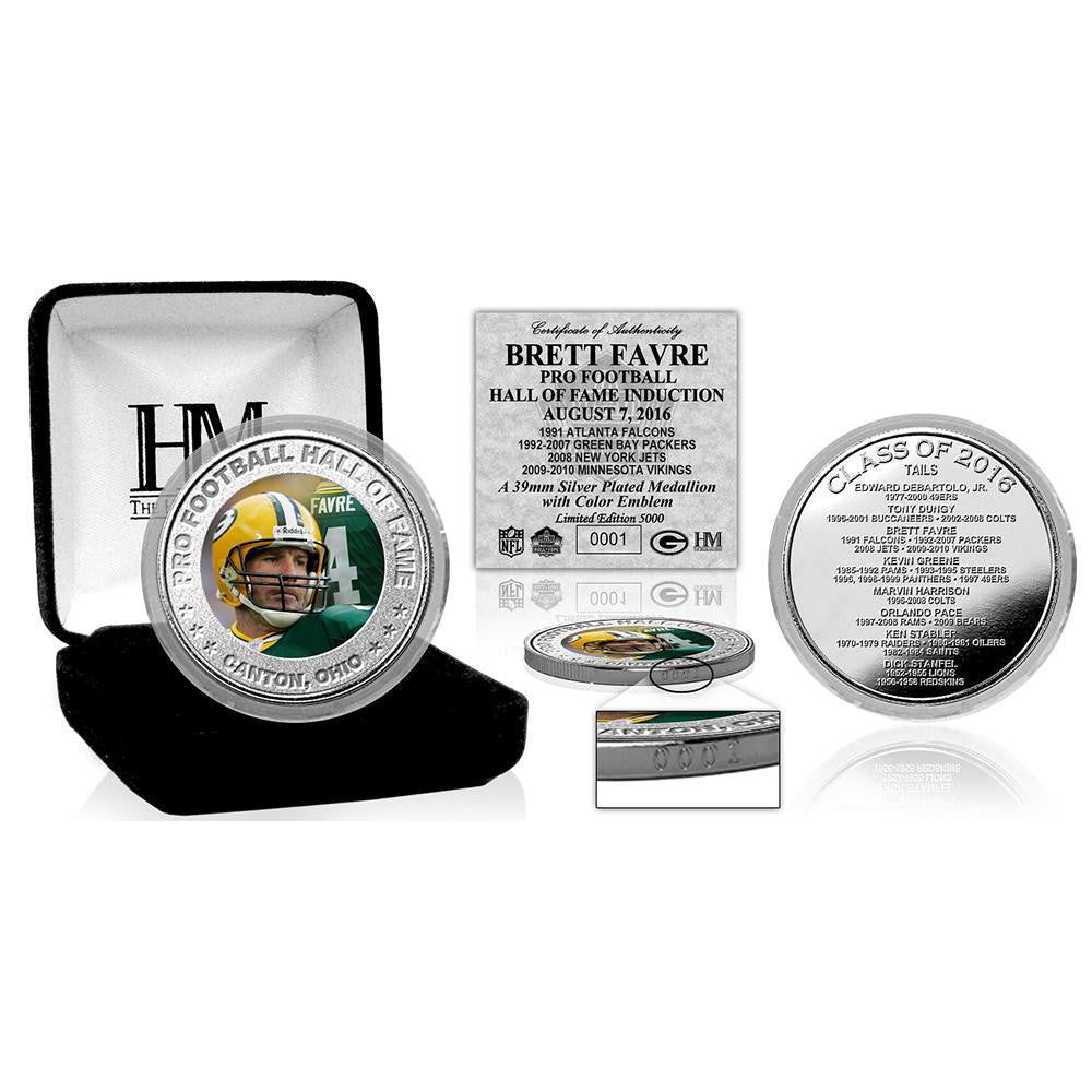 Brett Favre 2016 Pro Football HOF Induction Silver Color Coin