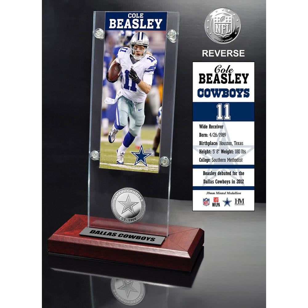 Cole Beasley Ticket & Minted Coin Acrylic Desk Top