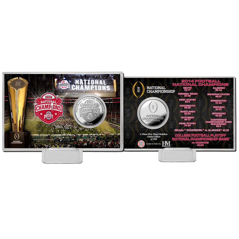 Ohio State 2014 College Football Champions Silver Coin Card