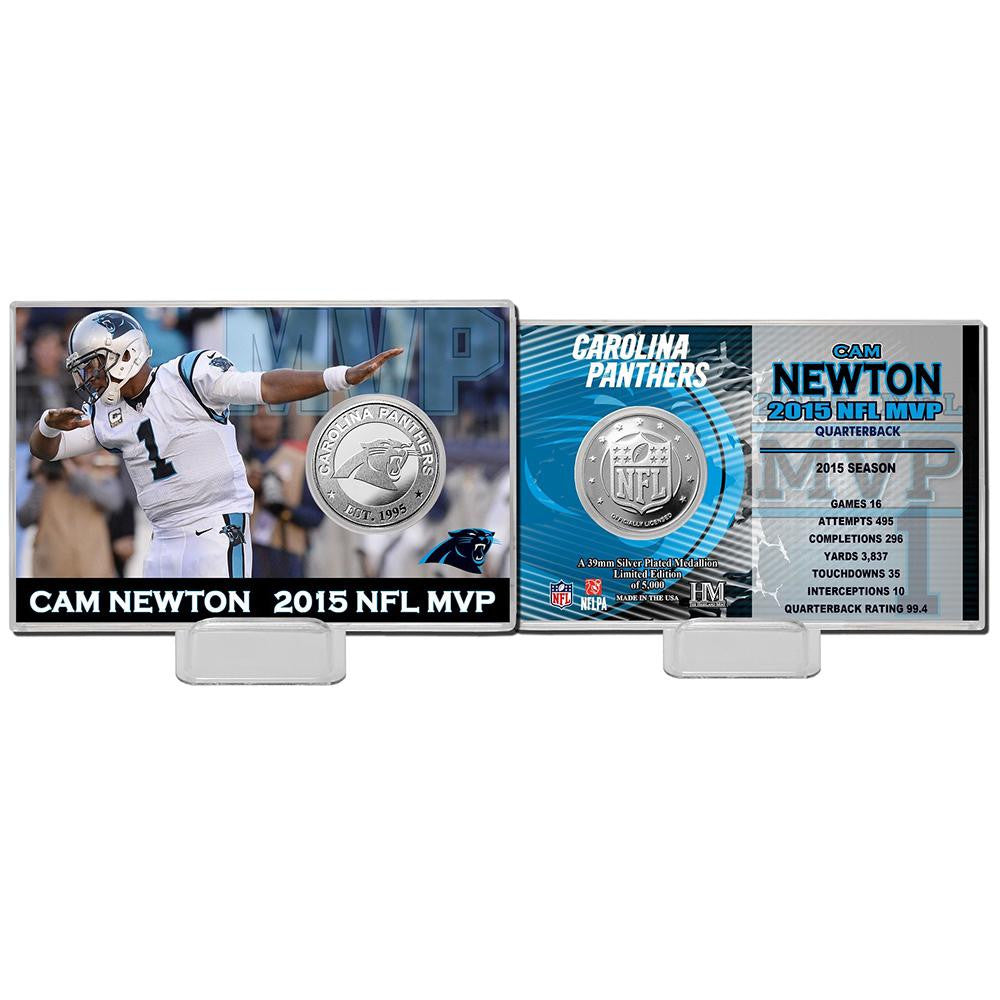 Cam Newton 2015 NFL MVP Silver Coin Card