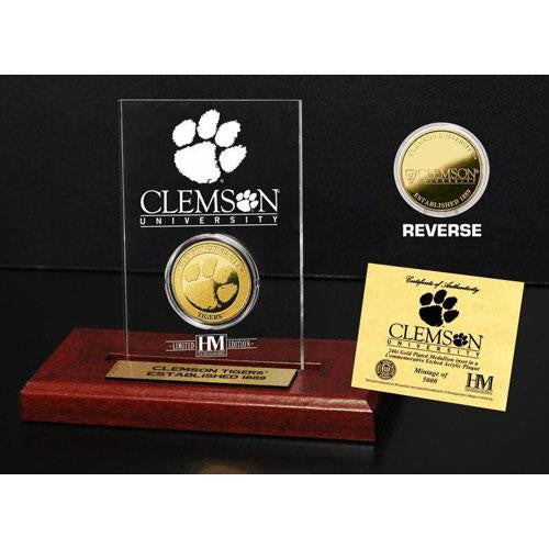 Clemson Tigers 24KT Gold Coin Etched Acrylic