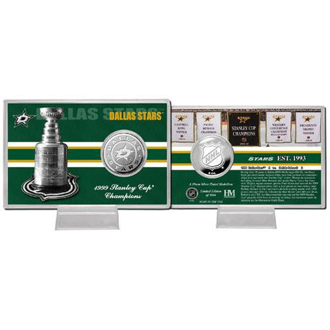 Dallas Stars NHL Dallas Stars Stanley Cup inHistoryin Silver Coin Card