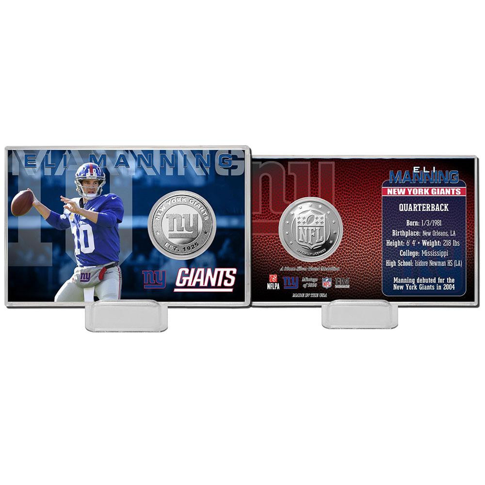 Eli Manning Silver Coin Card
