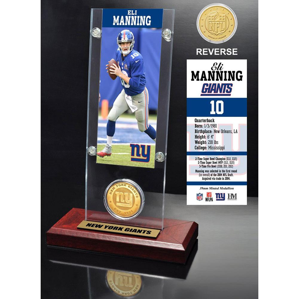 Eli Manning Ticket & Bronze Coin Acrylic Desk Top