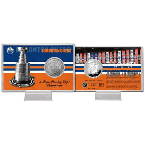 Edmonton Oilers NHL Edmonton Oilers Stanley Cup inHistoryin Silver Coin Card