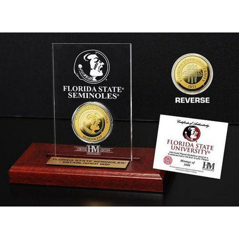 Florida State University 24KT Gold Coin Etched Acrylic