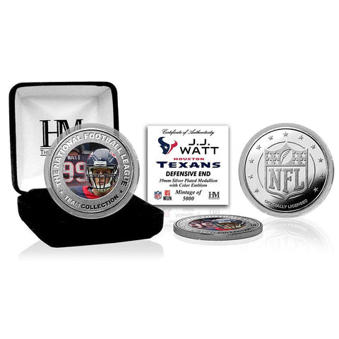 J.J. Watt Silver Color Coin