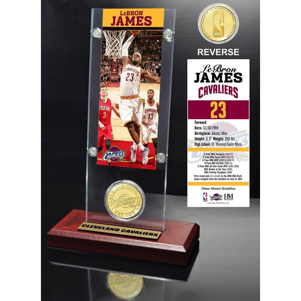 LeBron James Ticket & Bronze Coin Acrylic Desk Top