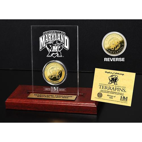 Maryland Terrapins 24KT Gold Coin Etched Acrylic