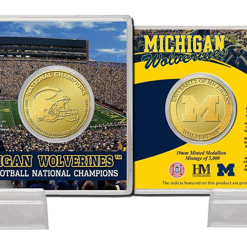 University of Michigan in11-Time National Championsin Bronze Coin Card