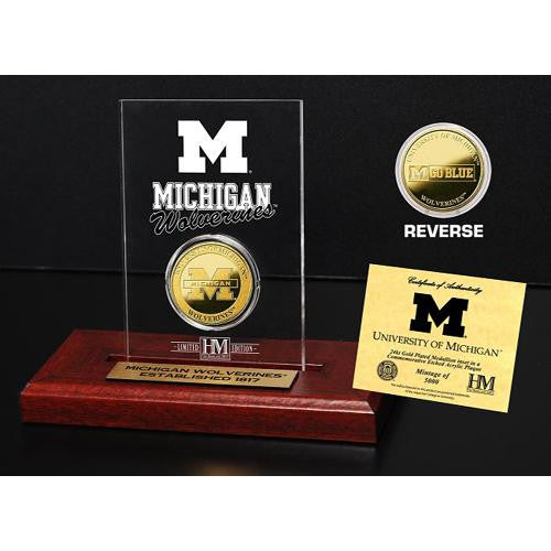 University of Michigan 24KT Gold Coin Etched Acrylic