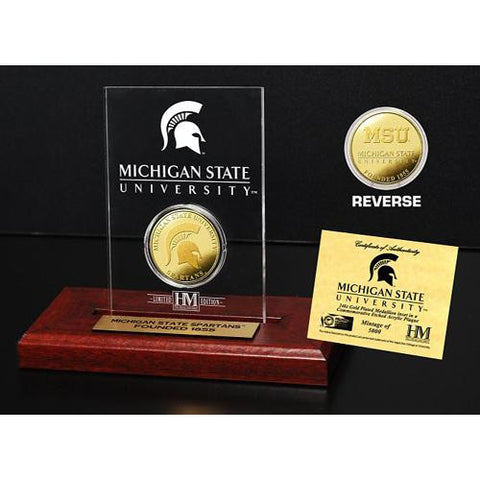 Michigan State University 24KT Gold Coin Etched Acrylic