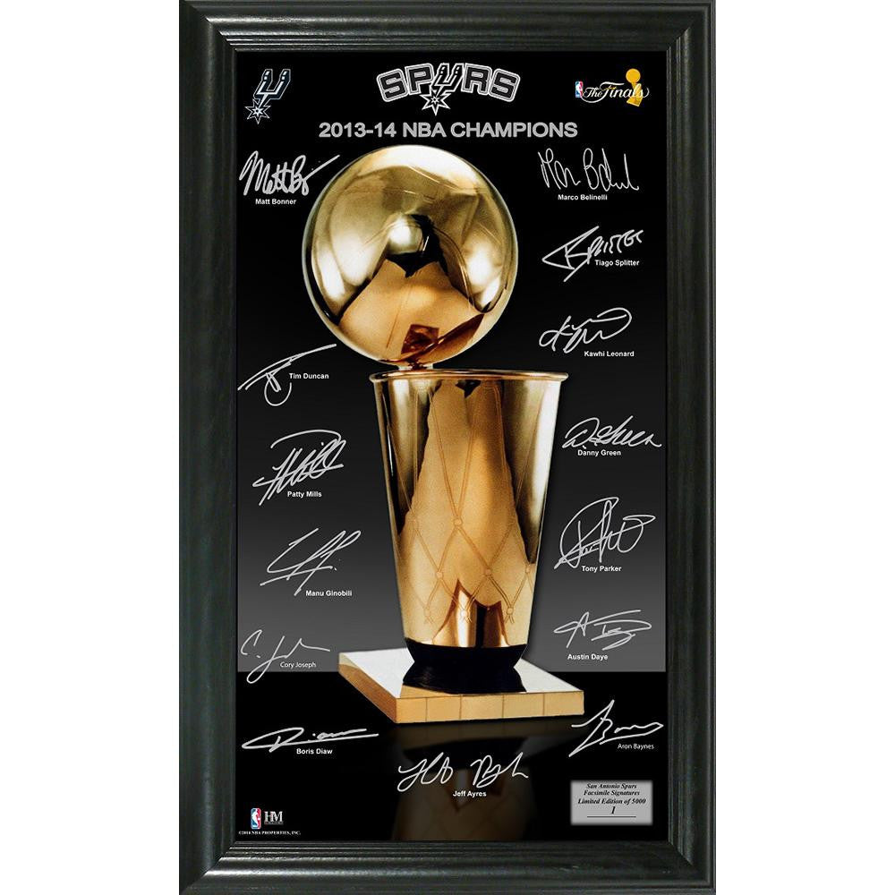San Antonio Spurs 2014 NBA Finals Champions inTrophyin Signature Photo
