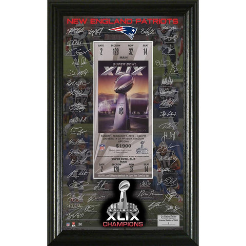 New England Patriots Super Bowl XLIX Champions Signature Ticket
