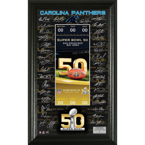 Carolina Panthers Super Bowl 50 Signature Ticket