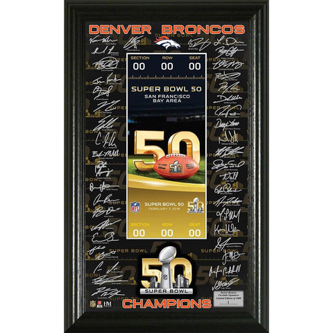 Denver Broncos Super Bowl 50 Champions Signature Ticket