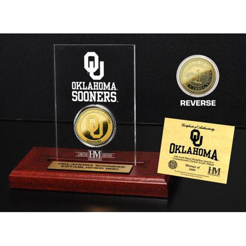 University of Oklahoma 24KT Gold Coin Etched Acrylic