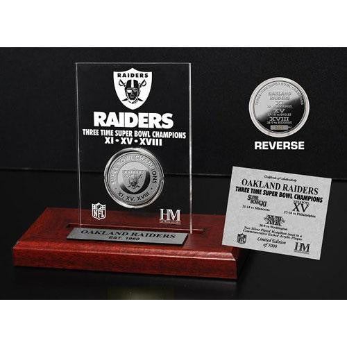 Oakland Raiders 3x SB Champs Etched Acrylic