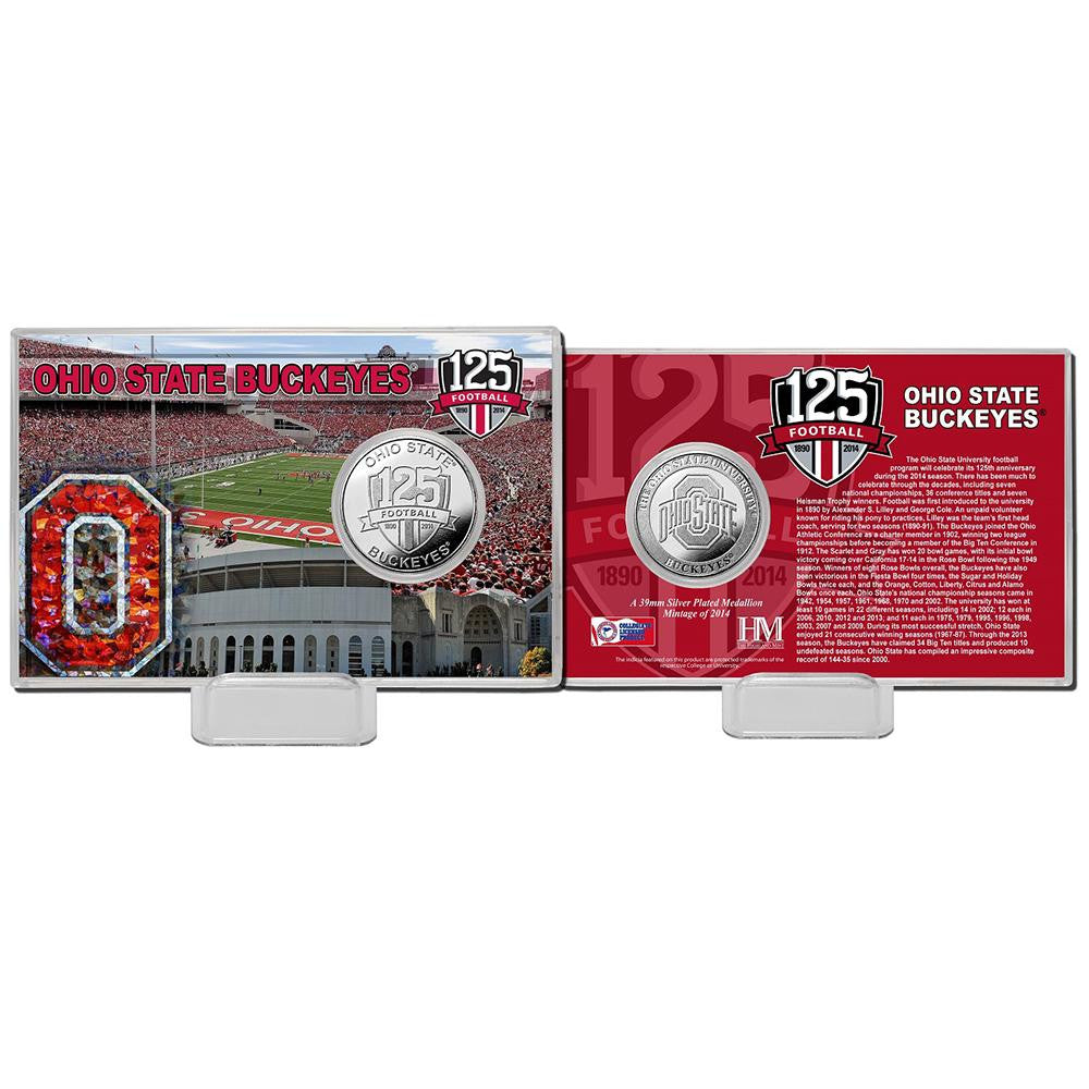 The Ohio State University 125th Anniversary Silver Coin Card