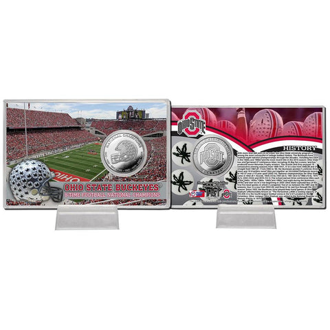 Ohio State University 8-time National Champions Silver Coin Card
